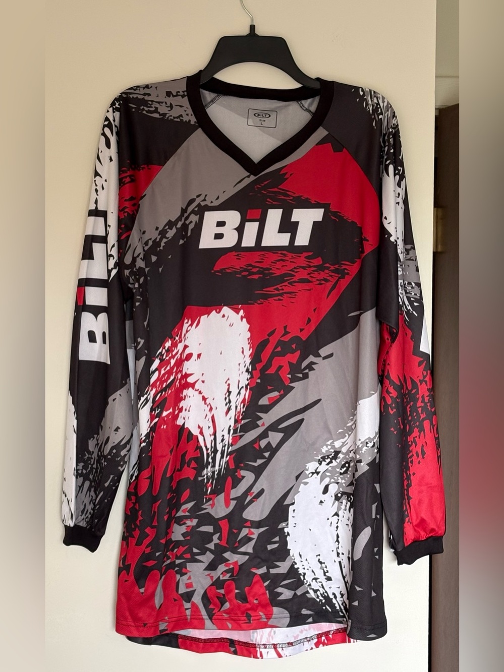 BiLT Amped Off-Road Motocross Jersey - Red/Black/White Dirt Biking BMX MTB
